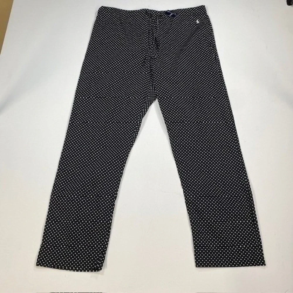 Polo Ralph Lauren Polka Dot Pajama Pants Small Black White Lounge - Picture 1 of 8